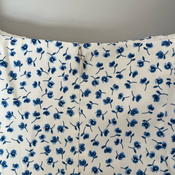 NEW Reformation Marielle Puff Sleeve Mini Sundress Hanna Blue Floral | size 2 - Picture 10 of 13